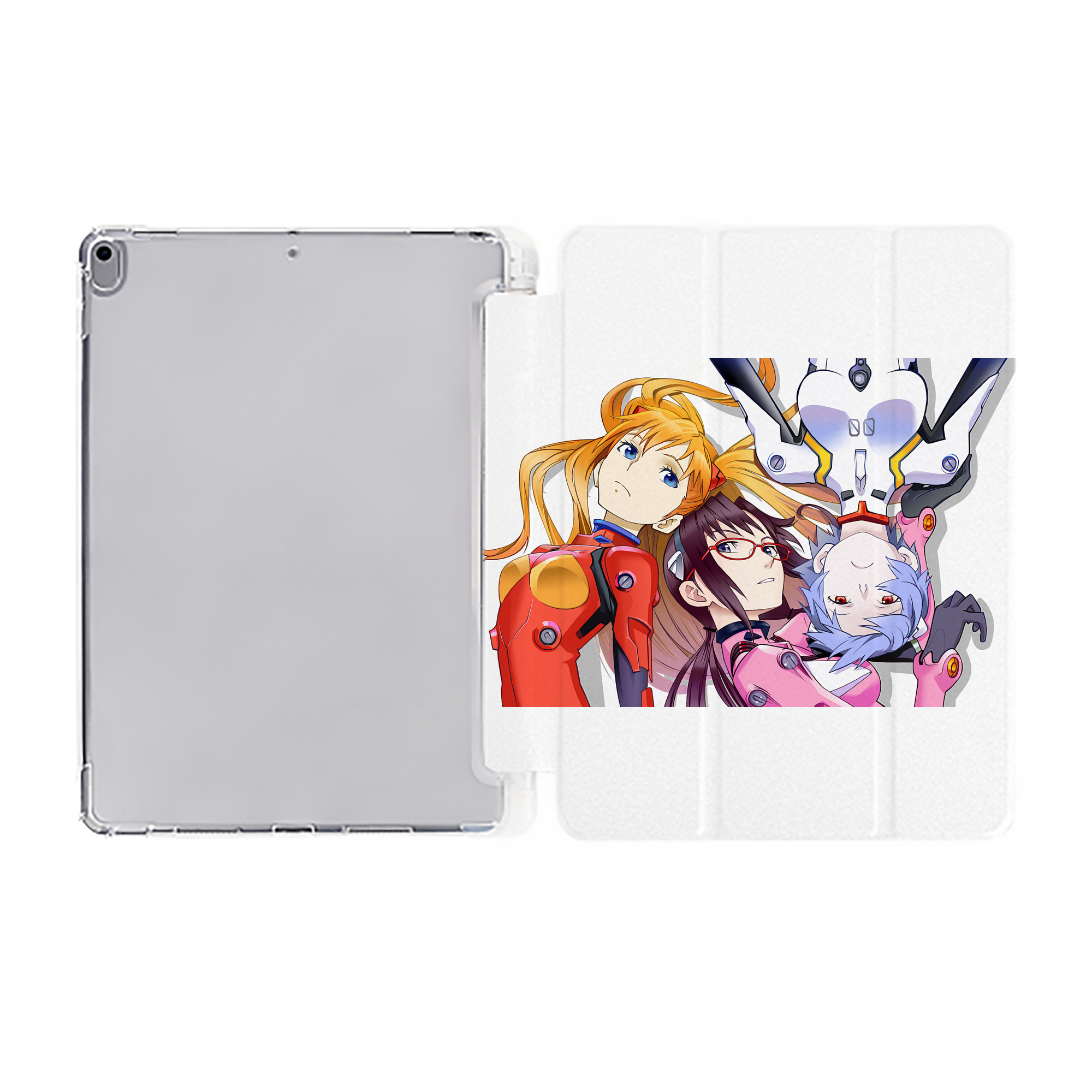 （画像用） EVA 新世紀エヴァンゲリオン IPad ケース ペン収納付き 三つ折りスタンド PUレザー×シリコン 対応機種9.5/10.5/10.9インチ